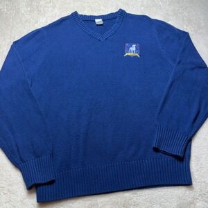 Ted Lasso AFC Richmond V-Neck Sweater Royal Blue Men's Size L